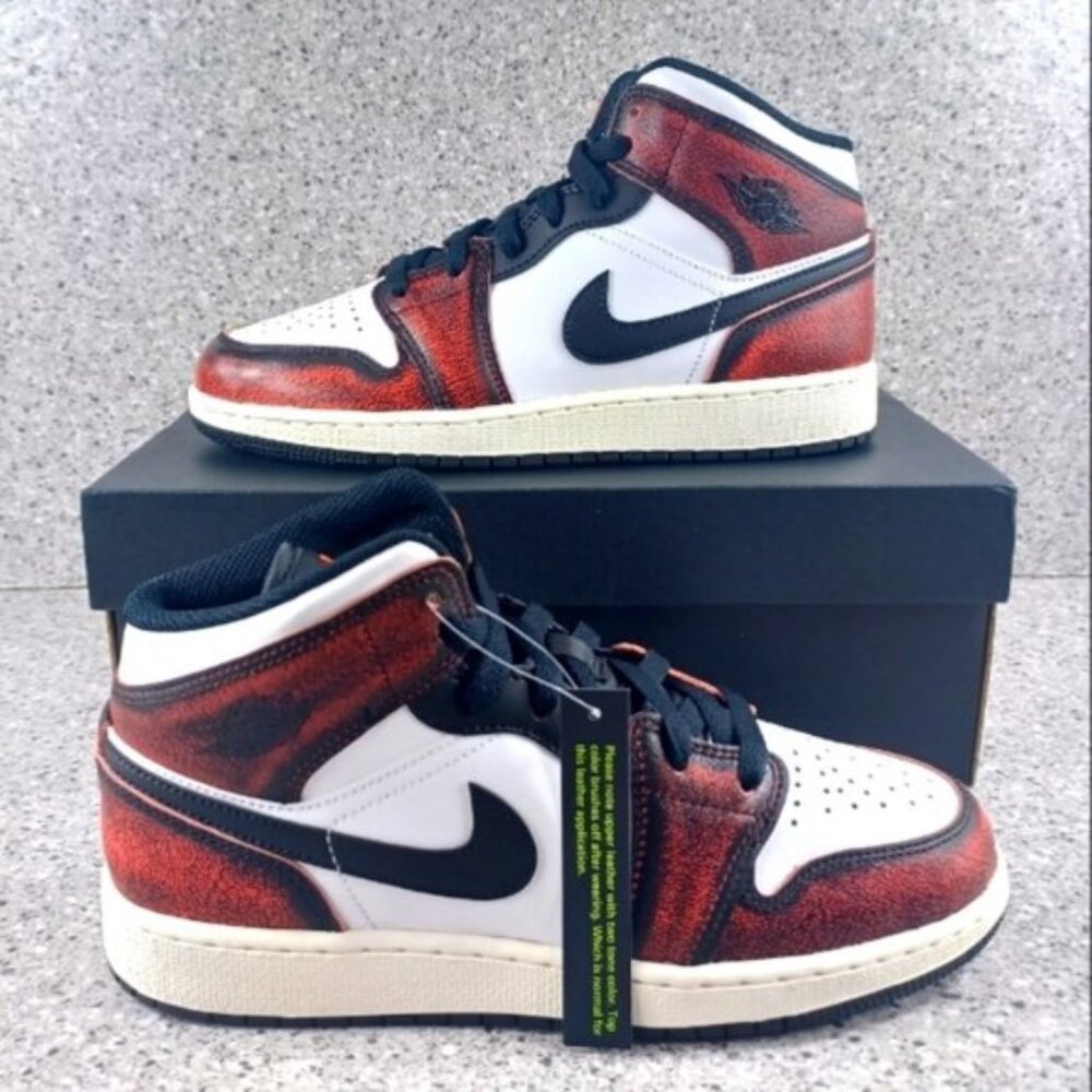 Nike Air Jordan 1 Mid Wear Away Sneakers 6.5 Youth Womens 8 Shoes